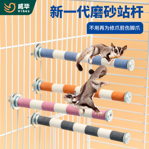 蜜袋鼯磨甲跳台站杆陶瓷磨砂站杆