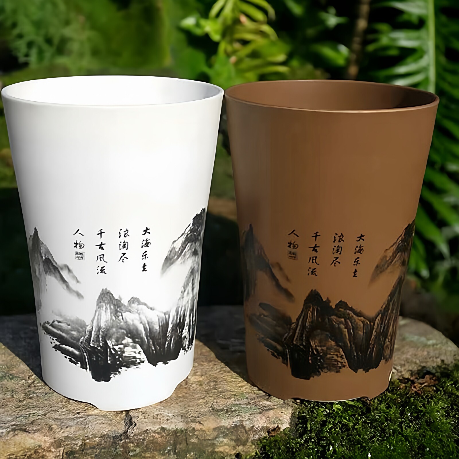 绿植高筒客厅现代树脂加厚花盆图片