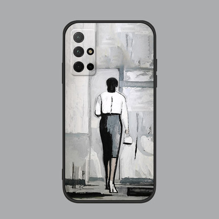 适用于荣耀30S/50se手机壳20/10防摔硅胶v30pro/v40/60素描少妇背影