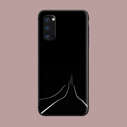 适用于简约公路手机壳oppo硅胶reno/5pro/7se冷淡findx3/ace2/r17