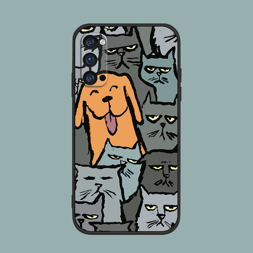 适用于硅胶手机壳oppo快乐小狗findx3趣味可爱reno/7pro/5/ace/r17