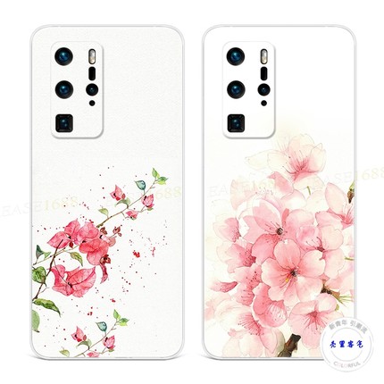 适用于唯美桃花华为p60手机壳P50p40p30p20pro+简约文艺p9p10plus小清新女款软e十art