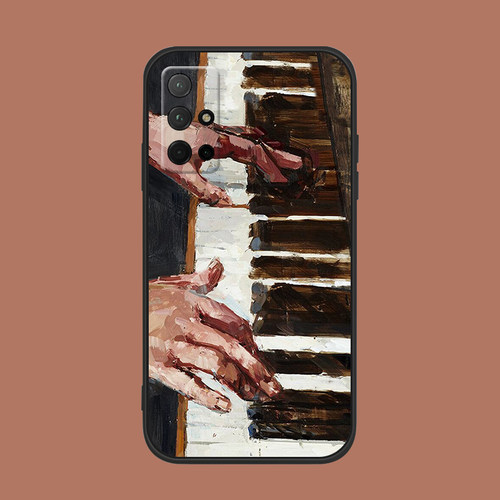 适用于液态硅胶软荣耀v30Pro手机壳v40/60欧美油画50pro弹钢琴手指