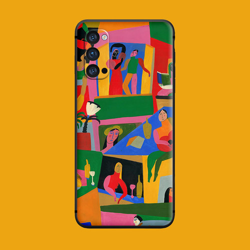 适用于Reno/5/7pro趣味oppofindx3手机壳ace2卡通油画R15硅胶软R17