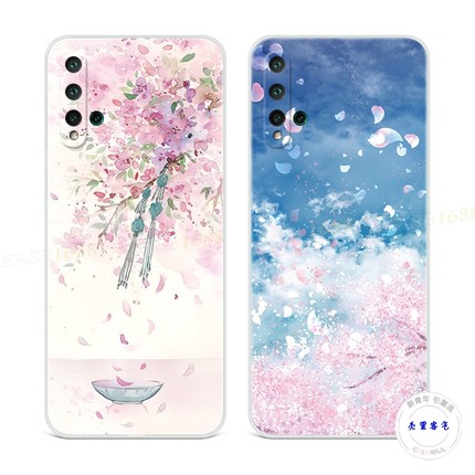 唯美樱花适用于华为nova5pro手机壳6se文艺3i4e2s清新日系插画z女款