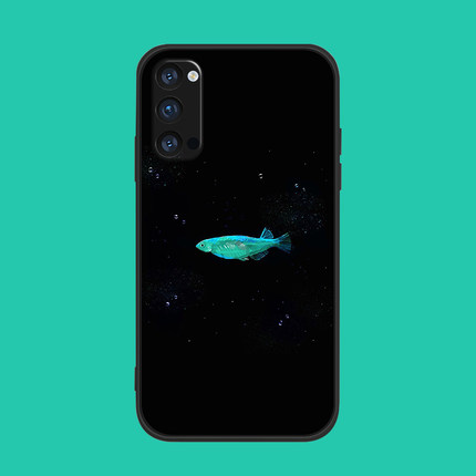 适用于硅胶oppo手机壳r17/renopro/5/7可爱小金鱼findx3冷淡风ace2