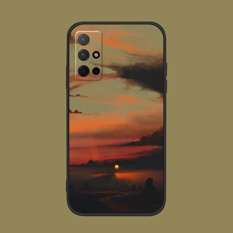 适用于荣耀50se/30Spro手机壳20s/60日落霞光油画v30/v9硅胶防摔v40