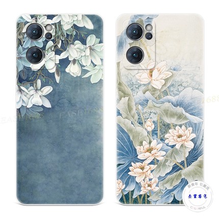 唯美木棉花适用于于OPPO Reno7手机壳8pro+9荷花6莲花5K简约4se文艺3元气版2z女款Ace轻薄软十