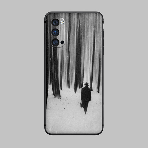 适用于findx3冷淡风背影oppo手机壳reno/5pro/7se硅胶r17/r15/ace2