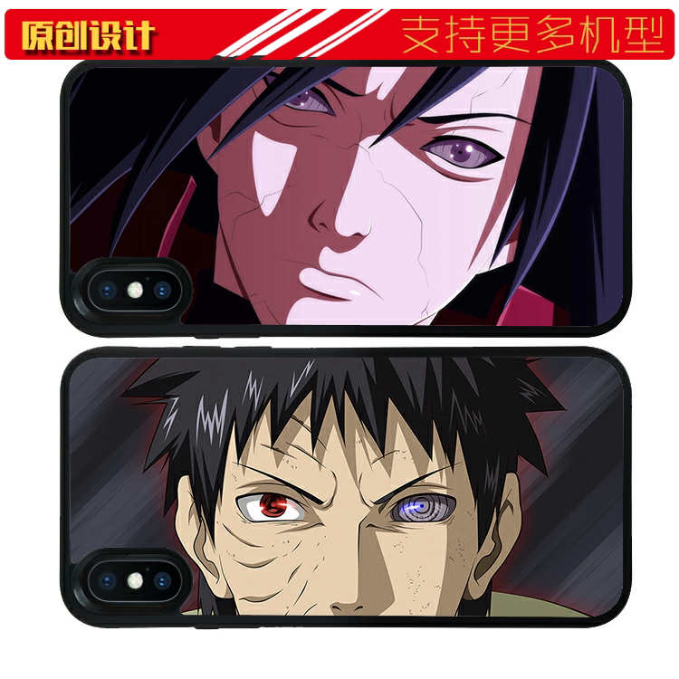 适用于火影宇智波轮回眼苹果13MAX斑/带土手机壳iphone7/12硅胶8plu