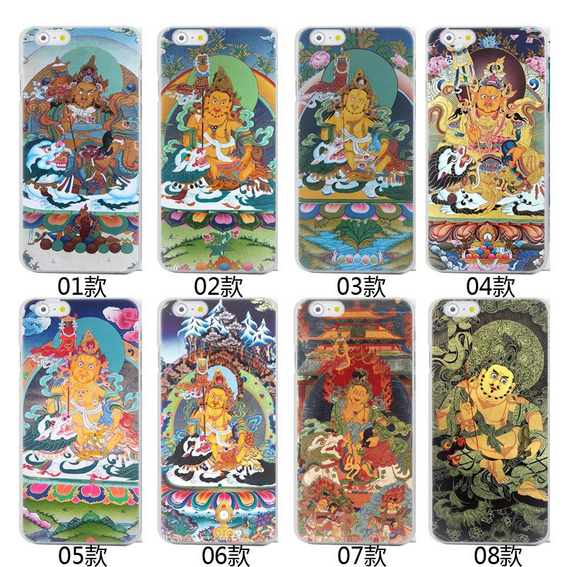 适用于iphone8手机壳8p全包7//12防摔plus硅胶X保护套唐卡财宝天王