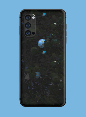 适用于硅胶防摔手机壳oppo冷淡r17/renopro/7se暗色ace2花朵findx3