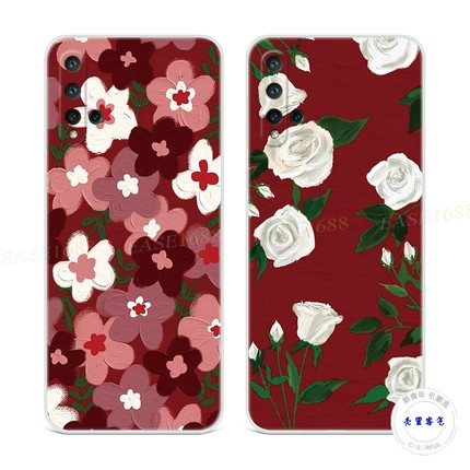 油画风花朵适用于华为nova5pro手机壳6se3i4e2s抽象z玫瑰花复古女款