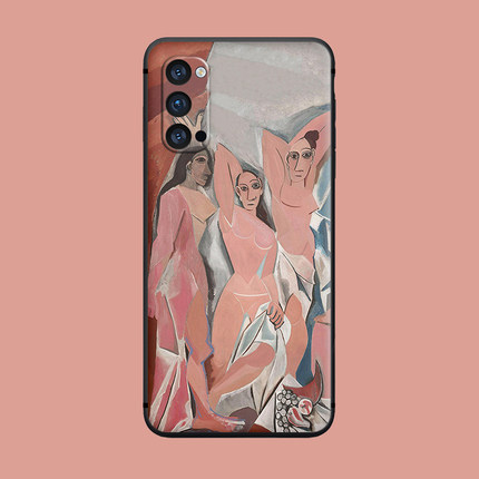 适用于oppo手机壳R17pro/r15毕加索油画findx3硅胶reno/5/7se/ace2