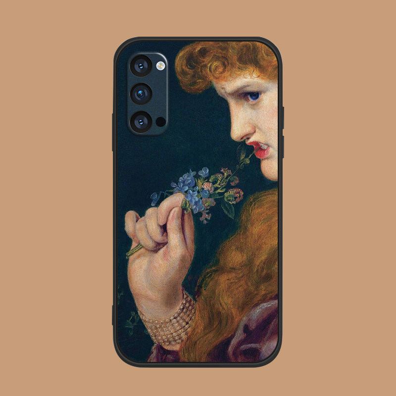 适用于Reno/5/7pro油画oppofindx3手机壳ace2咬花男孩R15硅胶软R17