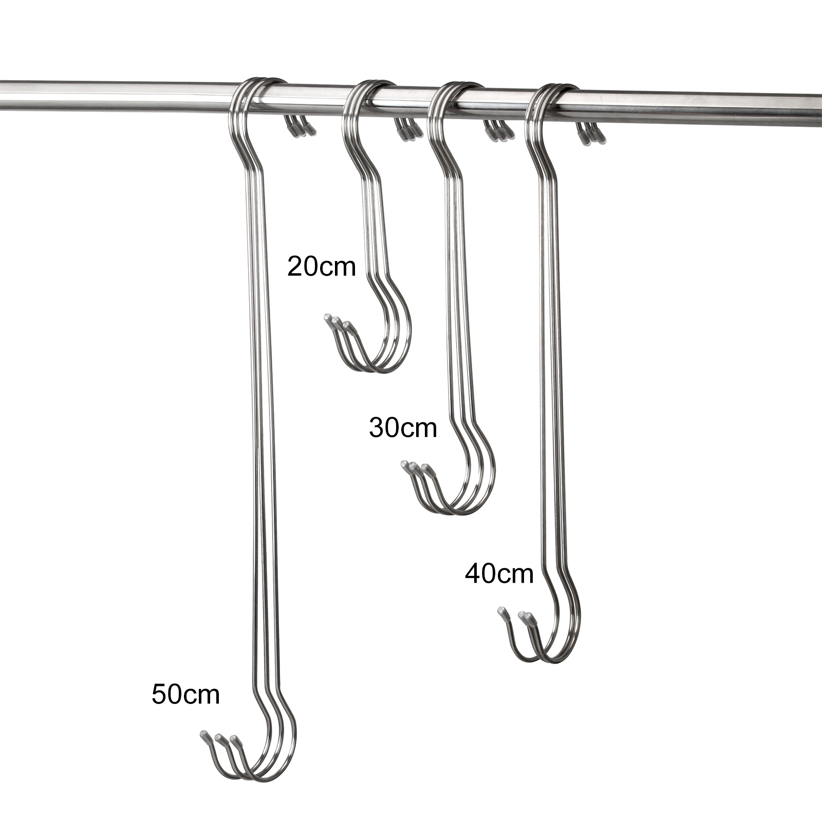 长挂钩 不锈钢实心加粗服装店长钩 晾衣杆延长挂钩 阳台花盆绿植