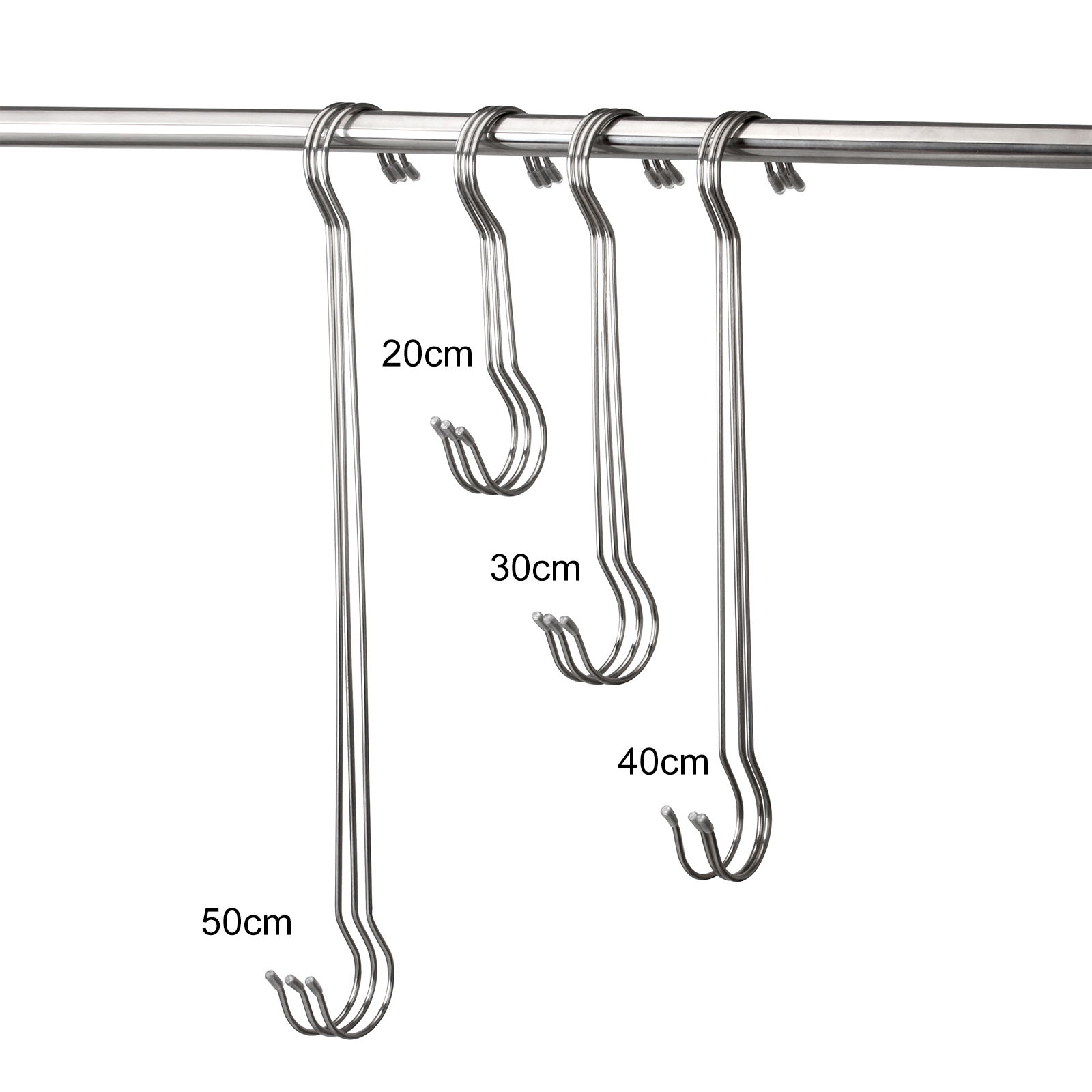 长挂钩 不锈钢实心加粗服装店长钩 晾衣杆延长挂钩 阳台花盆绿植 基础建材 S钩 原图主图