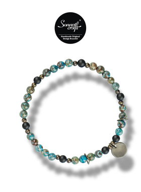 西美社Sonnet-craft Op.37原创设计师款沼泽石火山岩复古极细手链