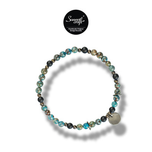 沼泽石火山岩复古极细手链 Op.37原创设计师款 西美社Sonnet craft