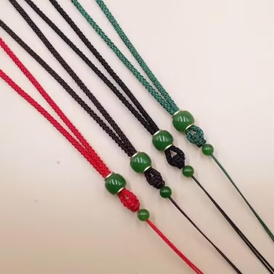 碧绿色项链挂绳玉佩吊坠饰品挂绳男女士挂件绳可调节貔貅观音佛公
