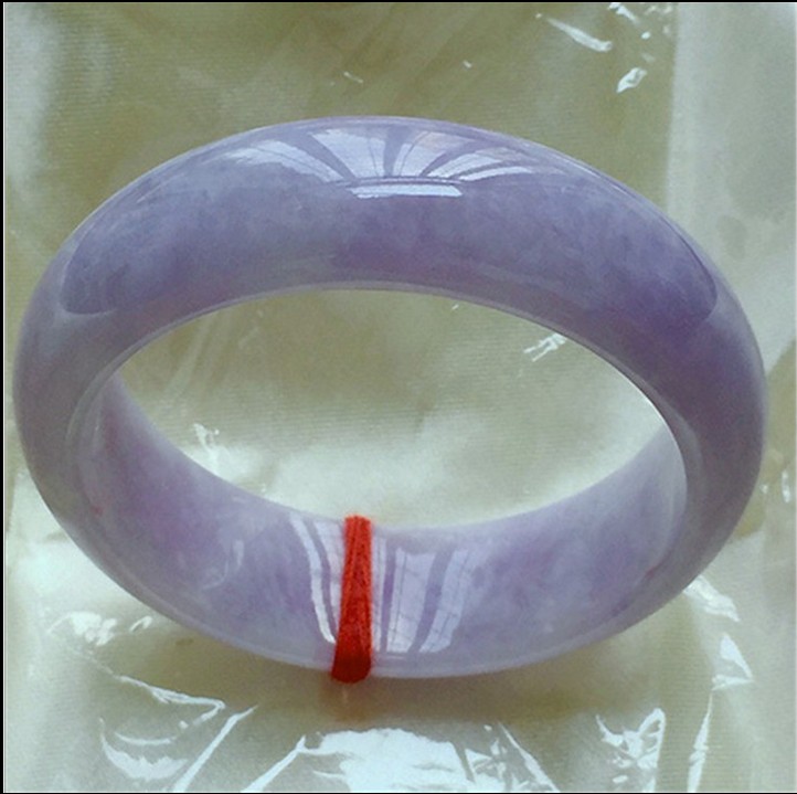 高端翡翠色玉手镯冰种紫色阳绿飘花春彩女款玉圆镯子时尚百搭处理