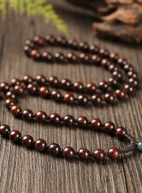 小叶紫檀吊坠挂绳 文玩翡翠玉石玉佩黄金玉坠挂脖项链绳男女