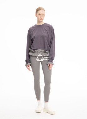 MWO 26春 荷叶边抽绳圆领长袖T恤 女款 城市通勤系列