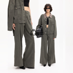 女款 MWO 牛仔裤 水洗做旧仿牛仔全棉阔腿裤 AW25城市通勤系列