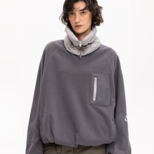 男女同款 拼接抓绒套头卫衣搭配鹅绒围脖 AW25城市户外系列 MWO