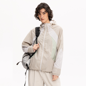 MWO SS25城市户外撞色拼接连帽原纱防晒外套UPF50+ 男女同款