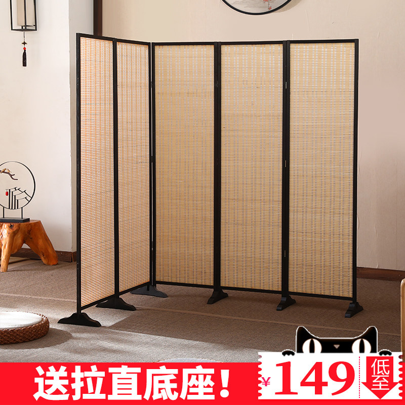 客厅隔断屏风简易折叠卧室遮挡移动家用简约现代中日式实木竹子墙