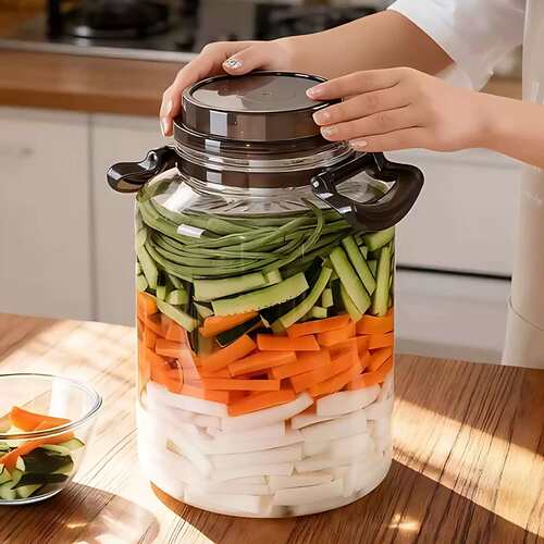 泡菜桶塑料用厨房专用可视透明有提手收纳密封储存有盖简约