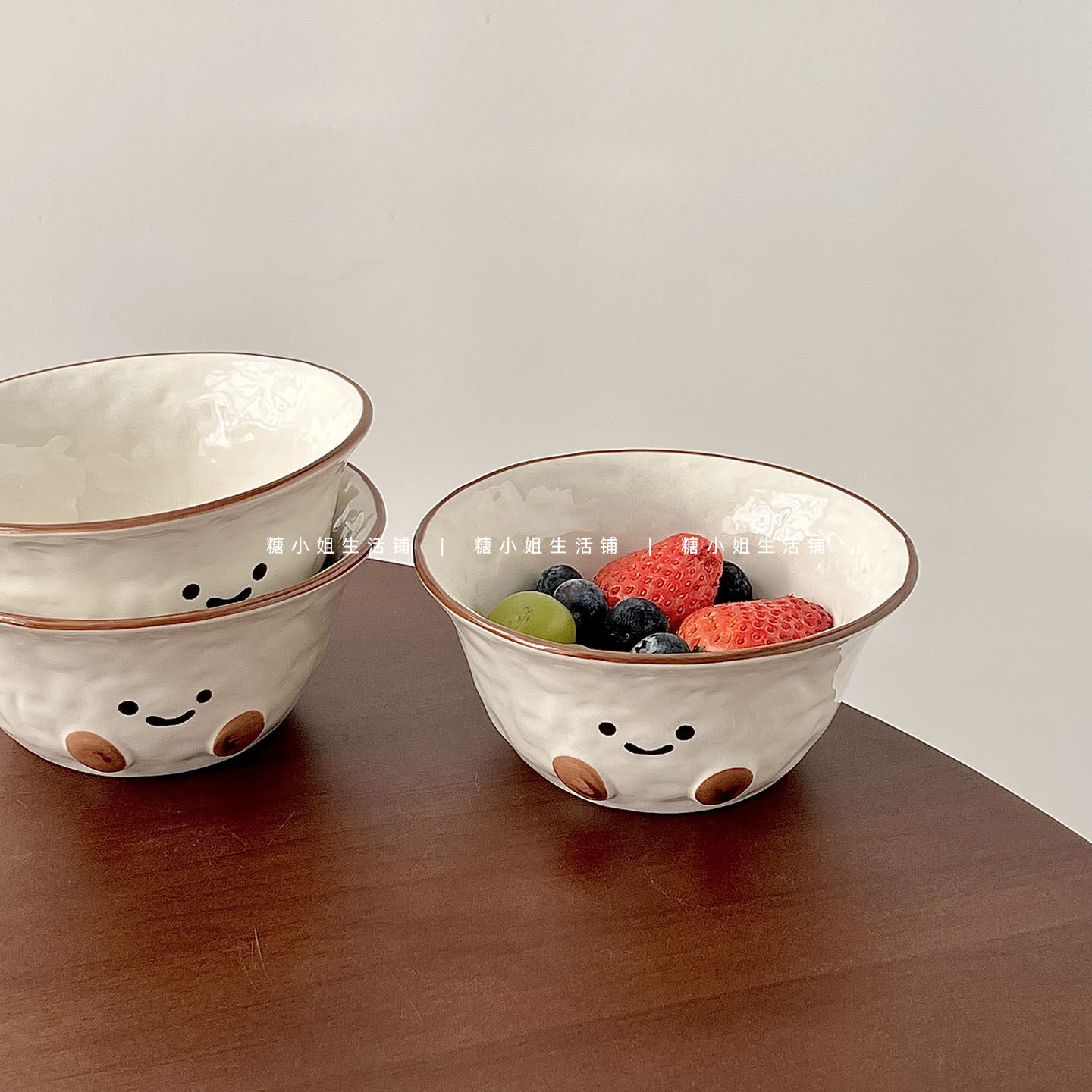 糖小姐 韩式ins碗创意可可豆米饭碗沙拉水果碗高颜值陶瓷碗酸奶碗