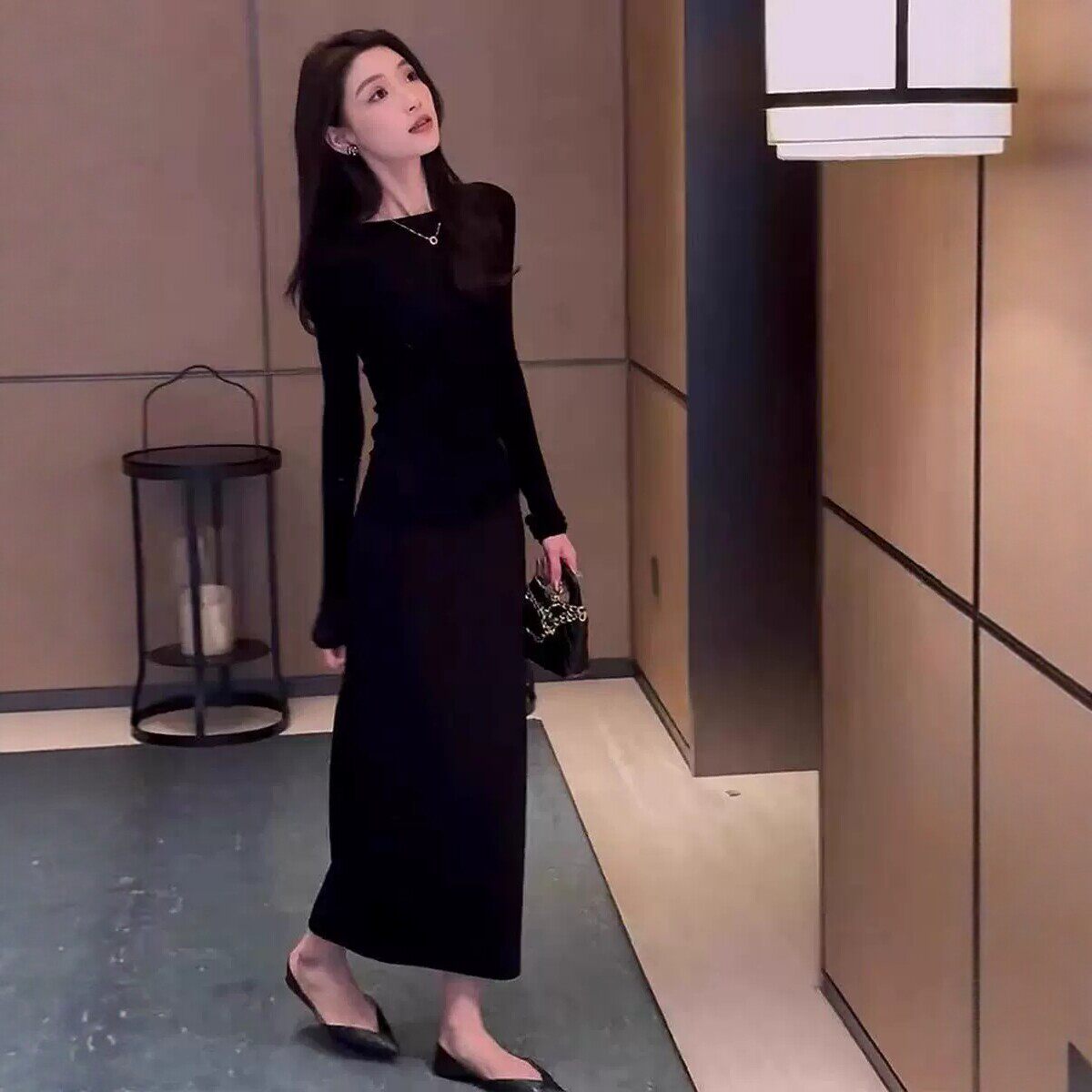 巨好看法式早春漂亮长袖连衣裙女长裙2026新款特别漂亮掐腰小裙子