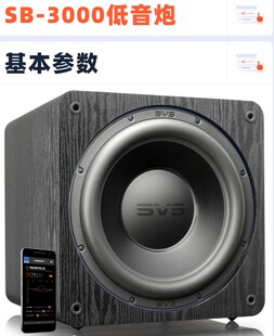 美国SVS ound定制系列SB3000有源超重低音炮PB3000家庭影院音箱