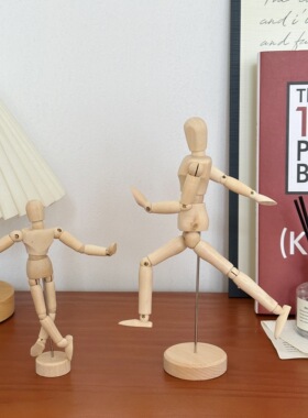 木质装饰人偶摆件趣味