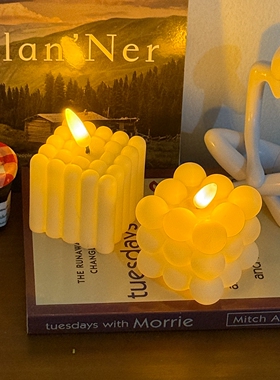 简约创意led仿真火焰蜡烛灯 卧室床头小夜灯装饰氛围灯拍照道具