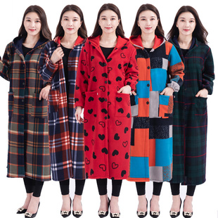 护衣加绒加厚男士 时尚 工作服护衣 韩版 加长罩衣成人女厨房围裙长袖