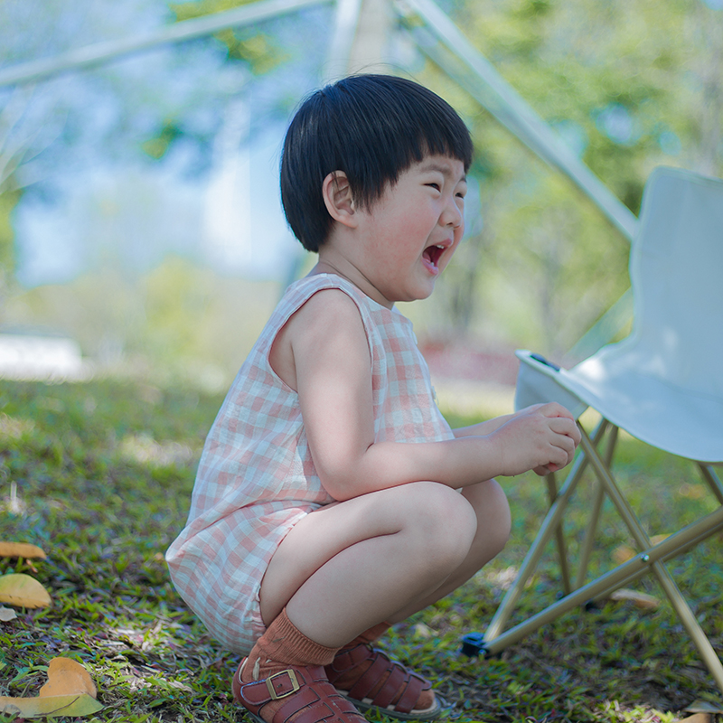 拉波米进口亚麻宝宝夏季包屁衣