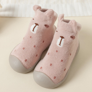 拉波米宝宝学步鞋春秋季男女童家居休闲防滑透气软底可爱地板鞋袜