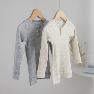 拉波米宝宝纯棉A类打底衫长袖T恤男女儿童秋衣家居服睡衣上衣单件