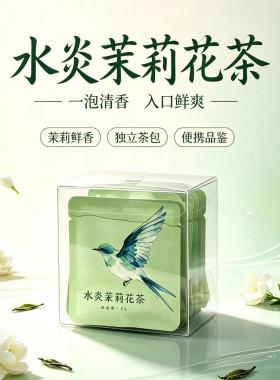 水炎茉莉花茶茉莉绿茶独立包装袋泡茶包夏季冷泡清爽10个茶包