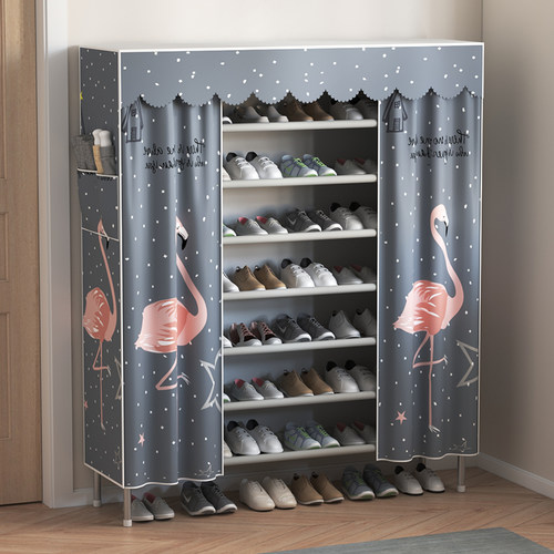 简易高容量收纳鞋架防尘