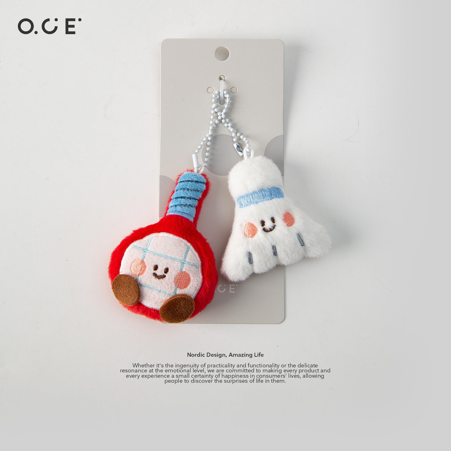 OCE羽毛球挂件偶玩乒乓球周边毛绒挂饰可爱创意礼品情侣包包挂饰图片