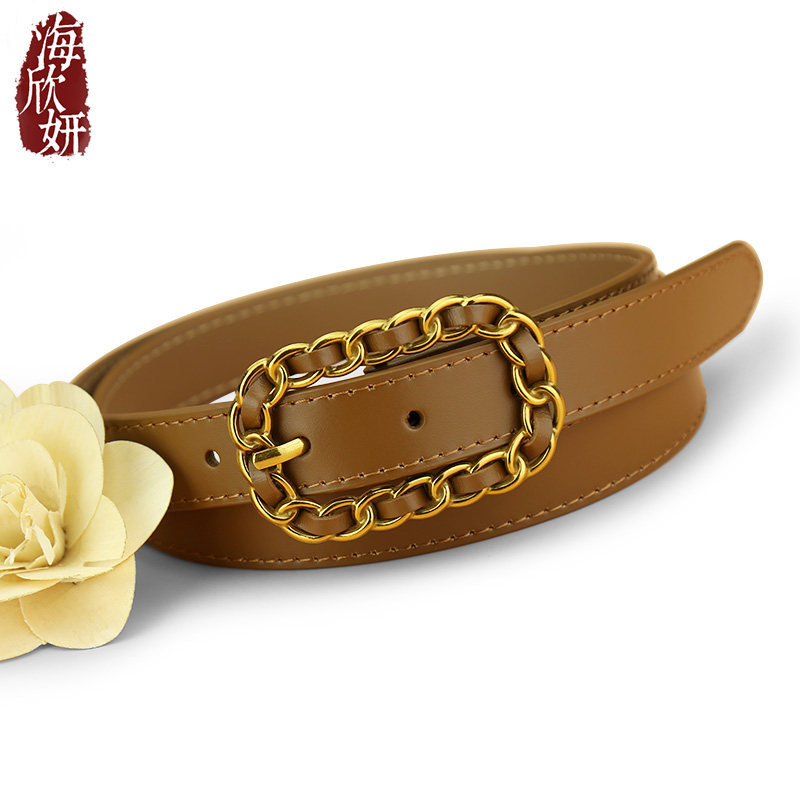 女士皮带真皮牛皮ins风时尚简约百搭牛仔裤西装裤腰带女休闲裤带