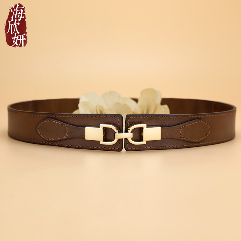 腰封女真皮头层牛皮时尚百搭腰带装饰配连衣裙子风衣毛衣外搭皮带