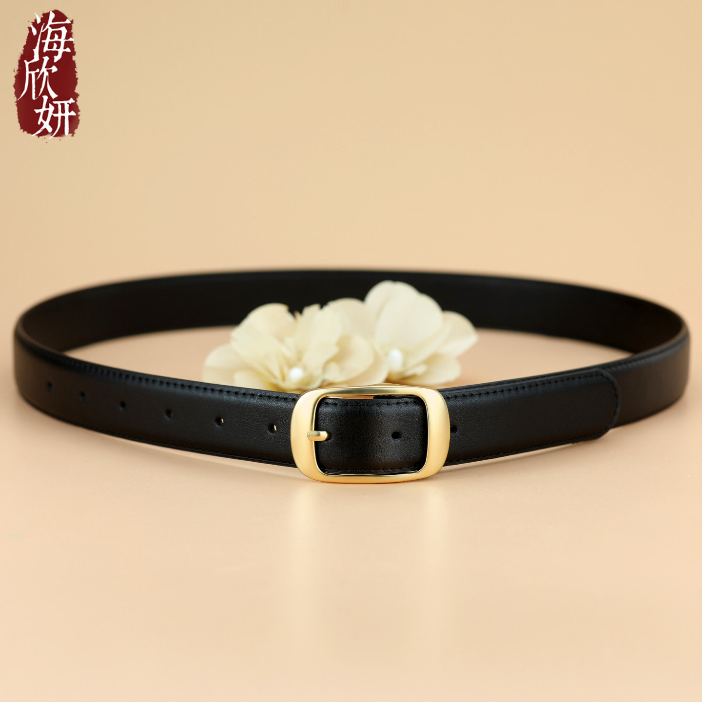 【品牌感】女士真皮宽腰带休闲