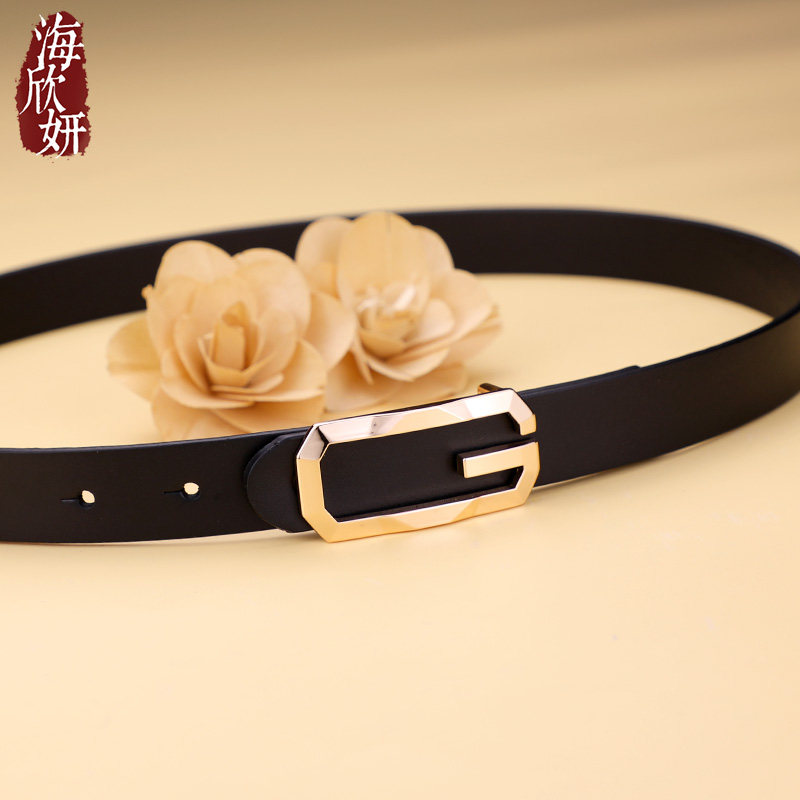 皮带女潮流时尚个性真皮头层牛皮腰带黑色简约百搭西装裤牛仔裤带