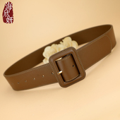 腰封女真皮头层牛皮宽腰带高级感简约装 饰配毛衣连衣裙羽绒服皮带