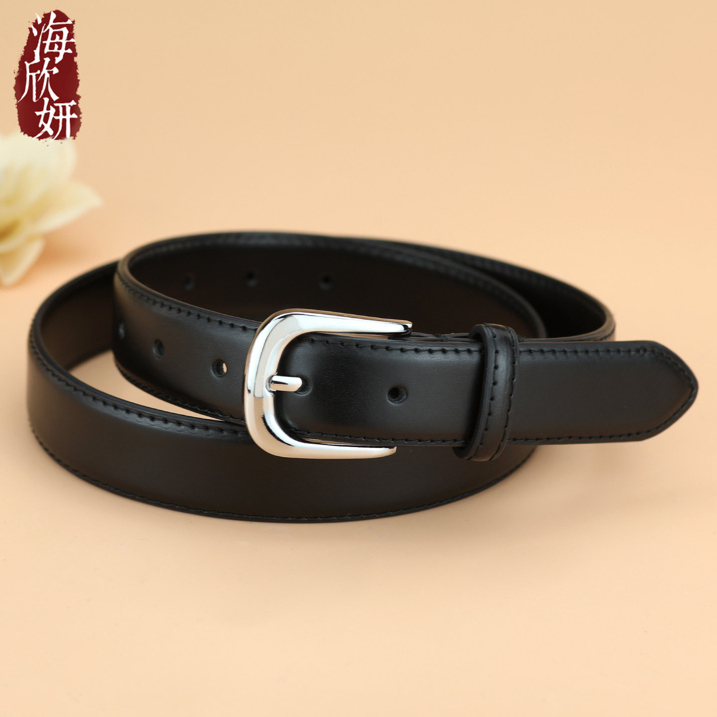 【店主私藏】女士牛皮针扣宽腰带